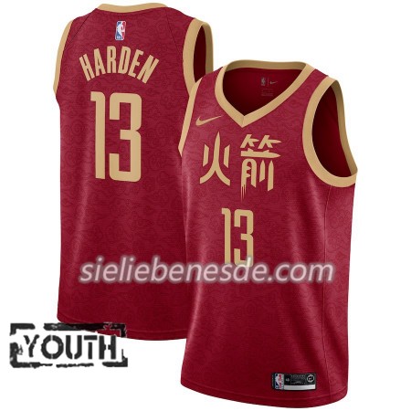 Kinder NBA Houston Rockets Trikot James Harden 13 2018-19 Nike City Edition Rot Swingman